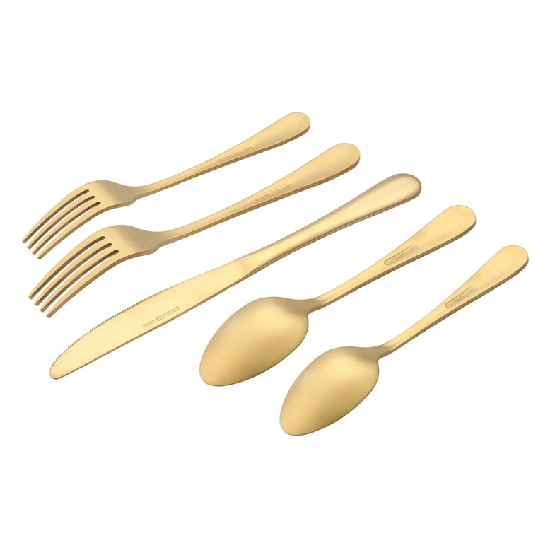 20 Pieces Arlo Gold Flatware Set with Matte Finish, Service for 4