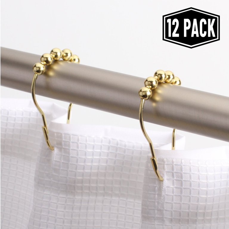 Shower Curtain Rings Hooks - Gold Finish - Premium 188 Stainless Steel | 13