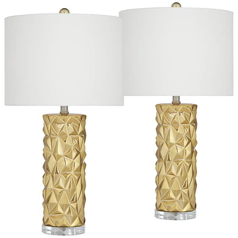 Gold Ceramic Modern Table Lamps Set of 2 .