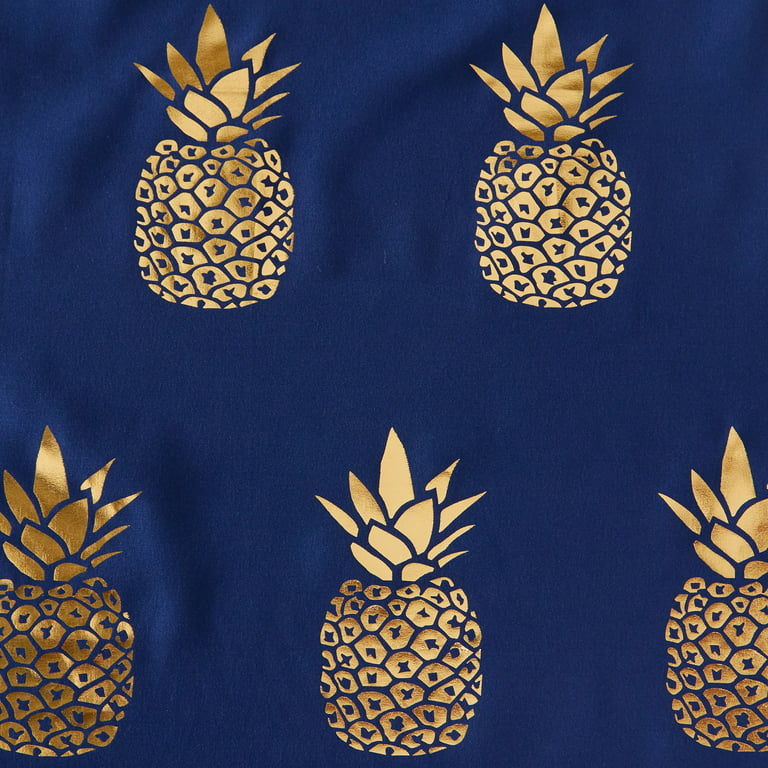 Pineapple Fabric Shower Curtain, Blue, 72" x 72"