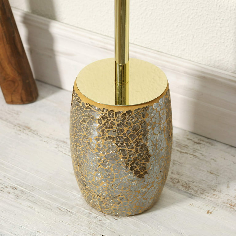 Bathroom Accessories Toilet Brush Set - Toilet Bowl Brush and Holder (Gold