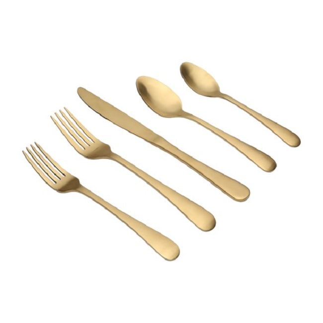 20 Pieces Arlo Gold Flatware Set with Matte Finish, Service for 4