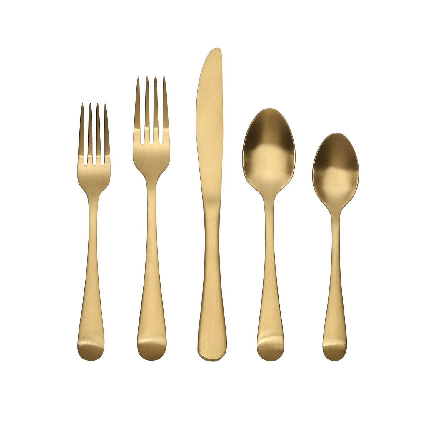 20 Pieces Arlo Gold Flatware Set with Matte Finish, Service for 4