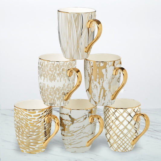 Matrix Gold Plated Mugs, Set of 6