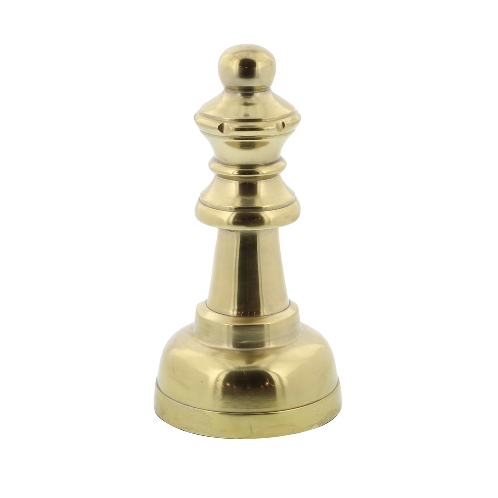 Gold Aluminum Chess Sculpture with Knight, Queen and King (Set of 3) - S/3 4"W, 9"H