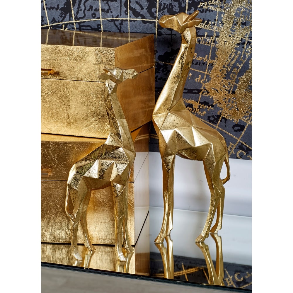 Polystone Modern Sculpture Giraffe (Set of 2) - S/2 12", 15"H