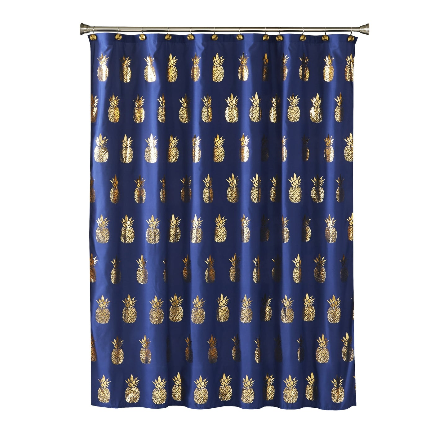 Pineapple Fabric Shower Curtain, Blue, 72" x 72"