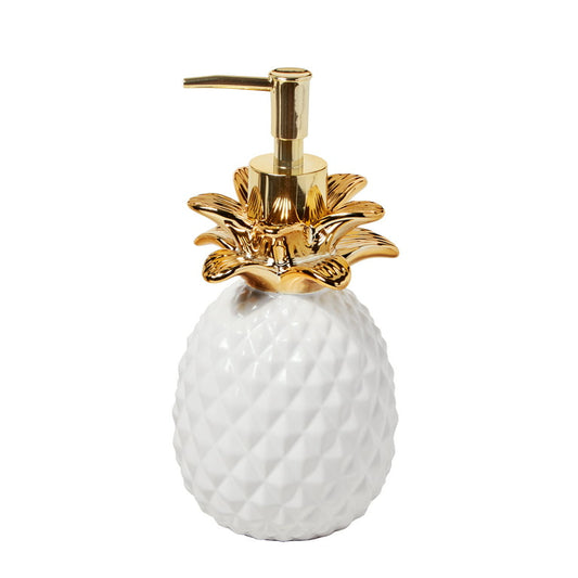 Pineapple Lotion/Soap dispenser, Gold, 14 oz.