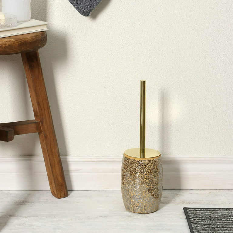 Bathroom Accessories Toilet Brush Set - Toilet Bowl Brush and Holder (Gold