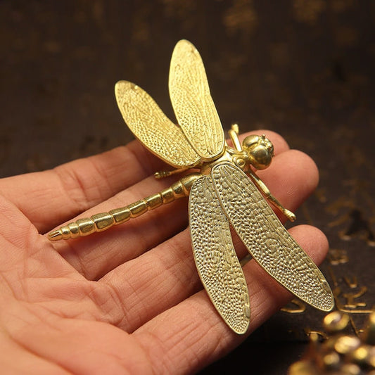 pure copper Dragonfly sculpture ornaments ,home desktop, creative and cute crafts