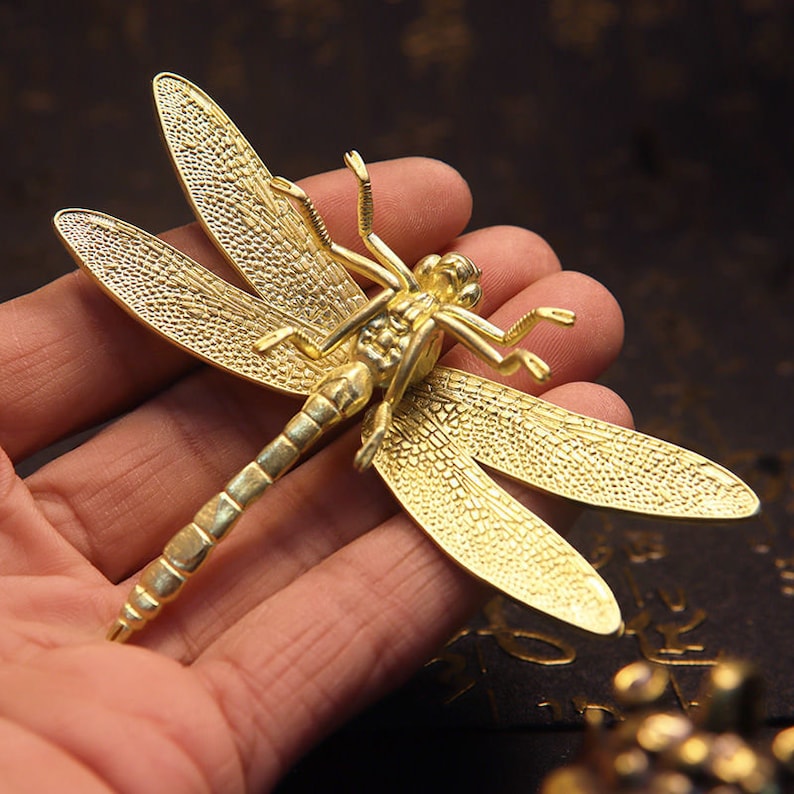 pure copper Dragonfly sculpture ornaments ,home desktop, creative and cute crafts